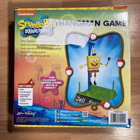 SpongeBob Squarepants Hangman Game • Nickelodeon • 2014 • Complete, Unused - Picture 2 of 3